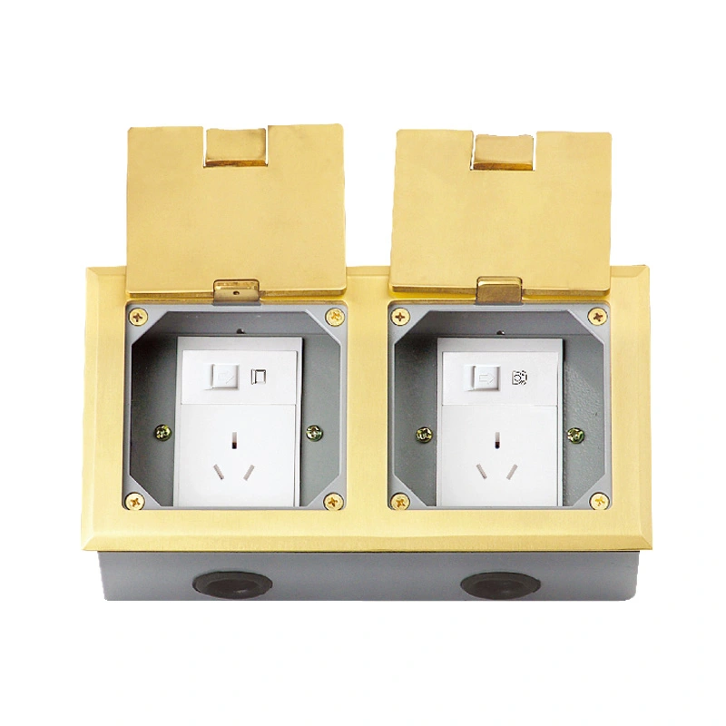 Double Door Open Cover Floor Socket 8 Kapasitas Modul